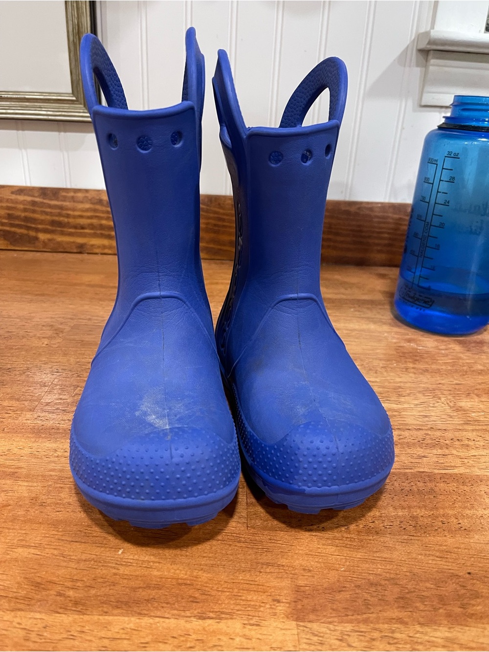 CROCS Kids Solid Blue Pull-On Rain Boots